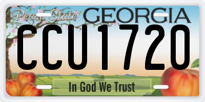 GA license plate CCU1720