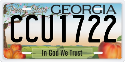GA license plate CCU1722