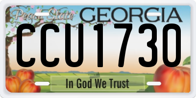 GA license plate CCU1730