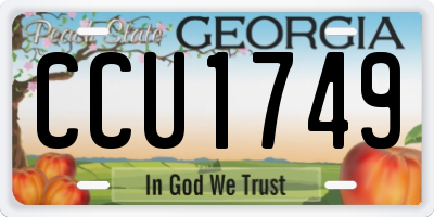 GA license plate CCU1749