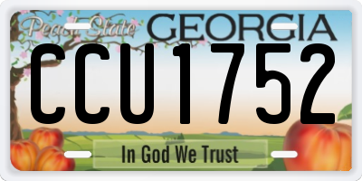 GA license plate CCU1752
