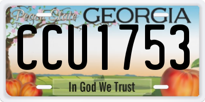 GA license plate CCU1753