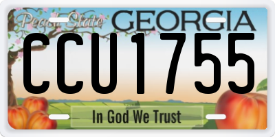 GA license plate CCU1755