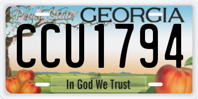 GA license plate CCU1794