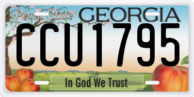 GA license plate CCU1795