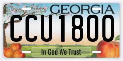 GA license plate CCU1800