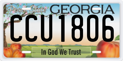 GA license plate CCU1806