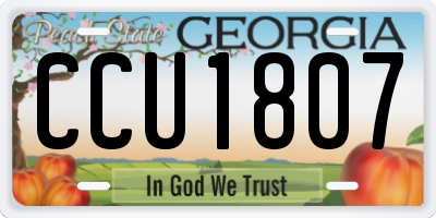 GA license plate CCU1807