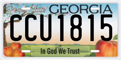 GA license plate CCU1815