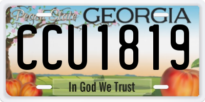 GA license plate CCU1819