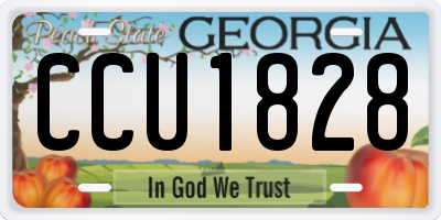 GA license plate CCU1828