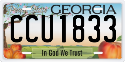 GA license plate CCU1833
