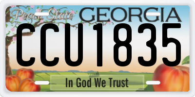 GA license plate CCU1835