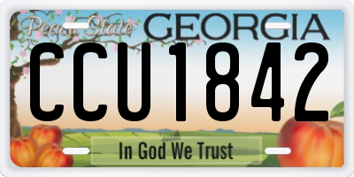 GA license plate CCU1842