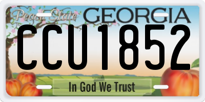 GA license plate CCU1852