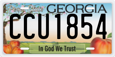 GA license plate CCU1854