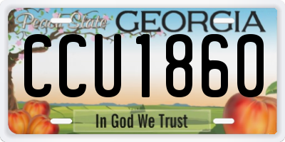 GA license plate CCU1860