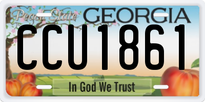 GA license plate CCU1861