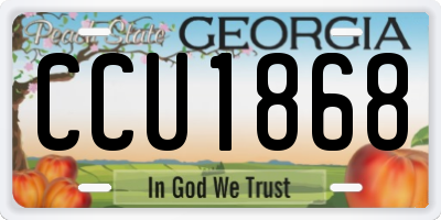 GA license plate CCU1868