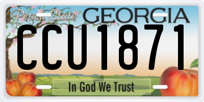 GA license plate CCU1871