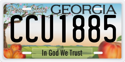 GA license plate CCU1885