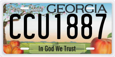 GA license plate CCU1887