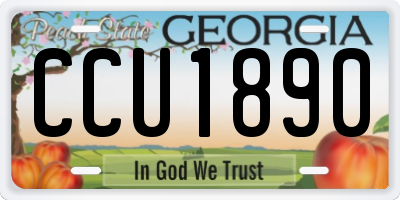 GA license plate CCU1890