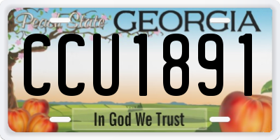 GA license plate CCU1891