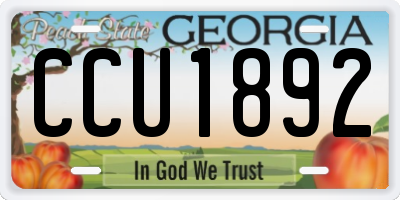 GA license plate CCU1892