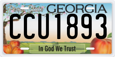 GA license plate CCU1893