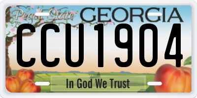 GA license plate CCU1904