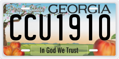 GA license plate CCU1910