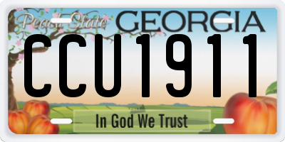 GA license plate CCU1911