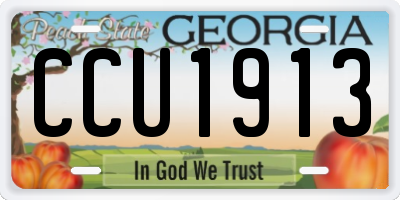 GA license plate CCU1913