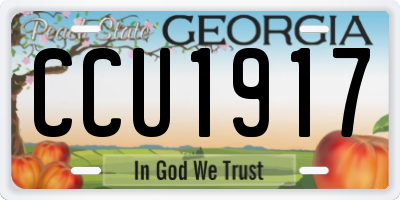 GA license plate CCU1917
