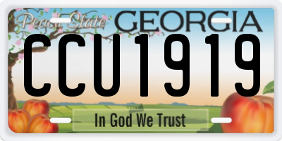 GA license plate CCU1919