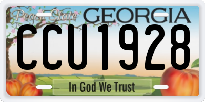 GA license plate CCU1928