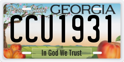GA license plate CCU1931