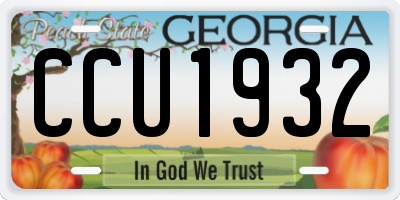 GA license plate CCU1932