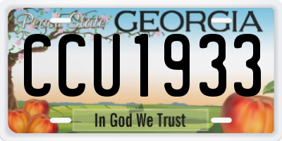 GA license plate CCU1933