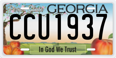 GA license plate CCU1937