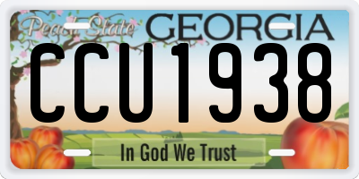 GA license plate CCU1938