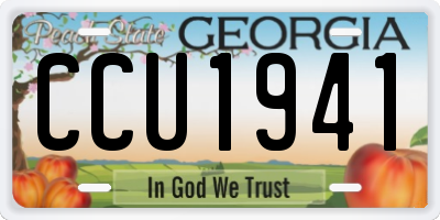 GA license plate CCU1941