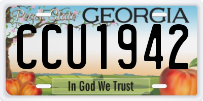 GA license plate CCU1942