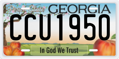 GA license plate CCU1950