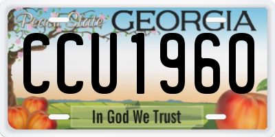GA license plate CCU1960