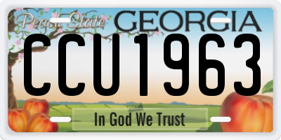 GA license plate CCU1963