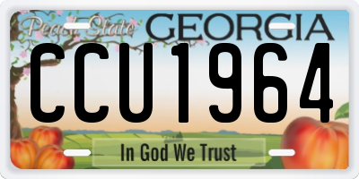 GA license plate CCU1964