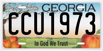 GA license plate CCU1973