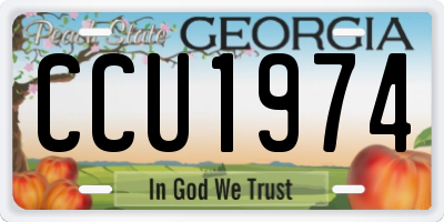 GA license plate CCU1974